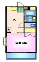 パークサイドハイツ(1K/2階)の間取り写真