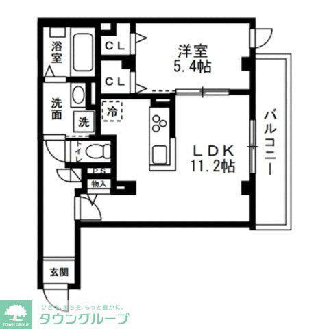 青葉区あざみ野共同工事(1LDK/2階)の間取り写真