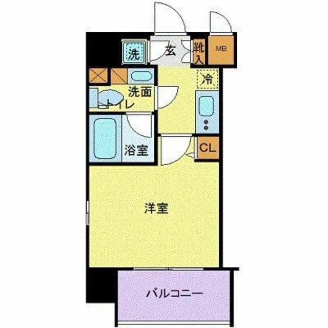 レジディア大森(1K/13階)の間取り写真