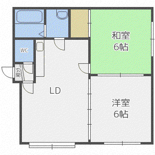 7条ハウス(2LDK/2階)の間取り写真
