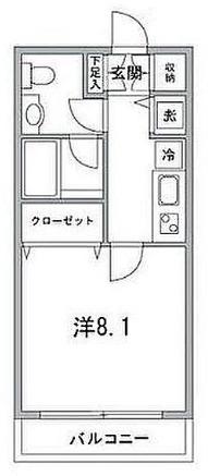 クローバー(1K/3階)の間取り写真