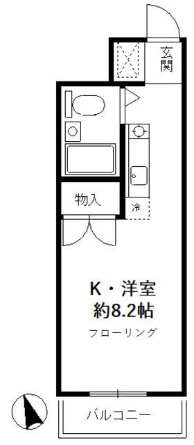 クレールN(ワンルーム/1階)の間取り写真