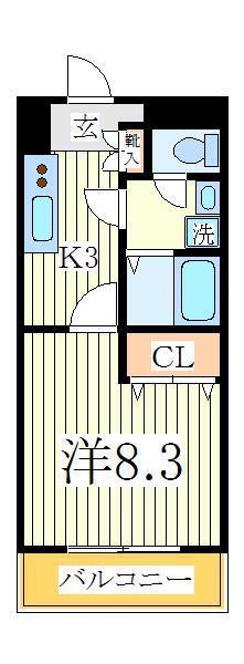 ヴィラ寿(1K/2階)の間取り写真