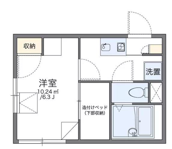 レオパレス高羽(1K/2階)の間取り写真
