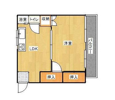活水ビル(1LDK/2階)の間取り写真