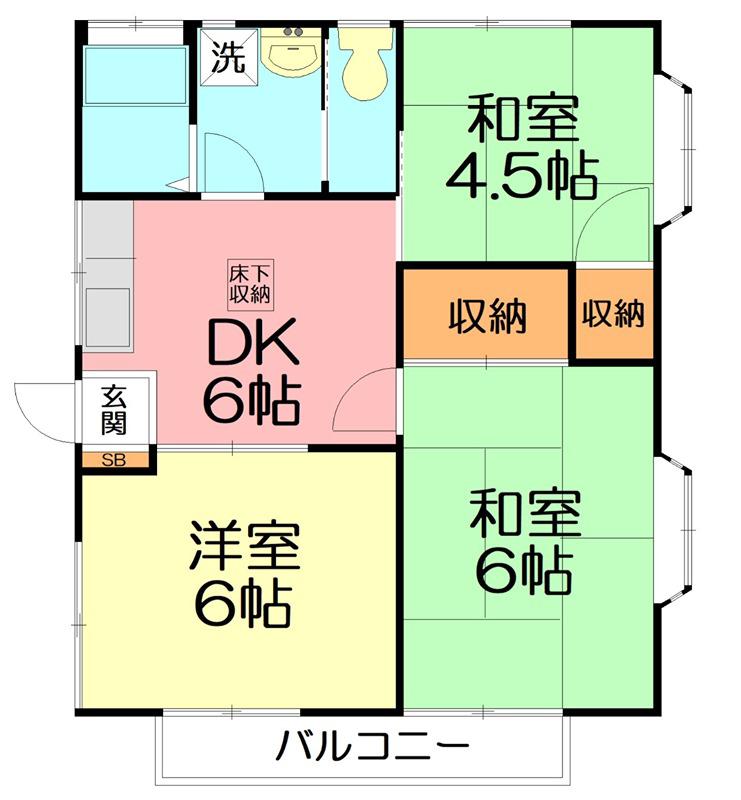 コーポ相原(3DK/2階)の間取り写真