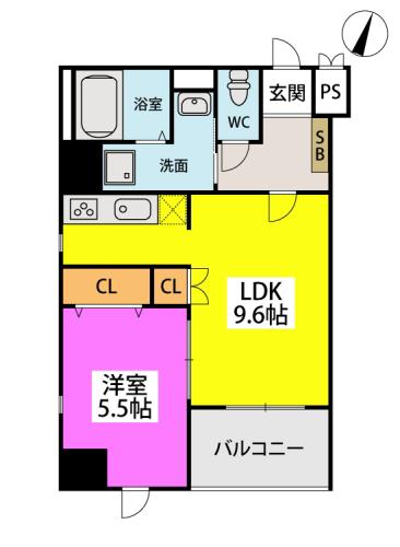 J-PLACE東町(1LDK/7階)の間取り写真