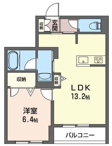 ERABLE(1LDK/2階)の間取り写真