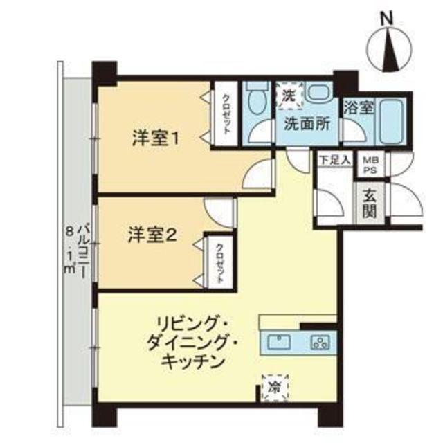 ライオンズマンション江田第3(2LDK/2階)の間取り写真