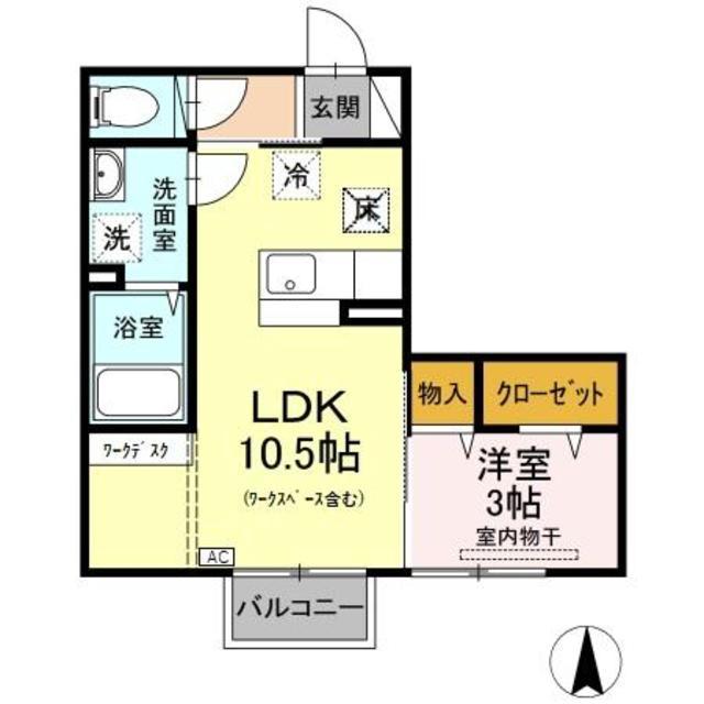 ＪＲ信越本線 長岡駅 バス乗車時間：25分 最寄りバス停で下車 徒歩4分 2階建 築17年(1LDK/1階)の間取り写真