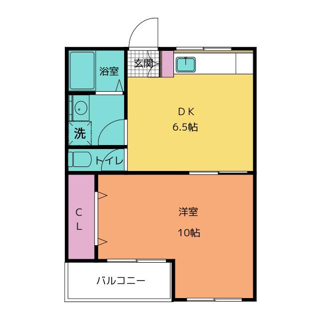 ダイムコーポ大池II(1DK/1階)の間取り写真