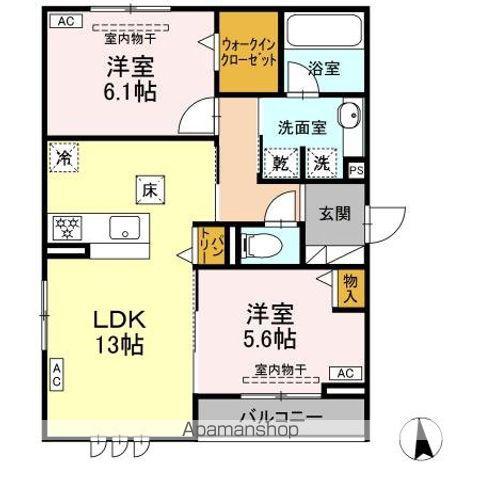メラクラッツ(2LDK/1階)の間取り写真