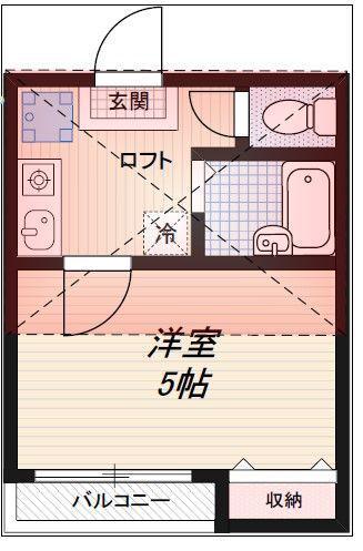 STAGE四ツ谷(1K/2階)の間取り写真
