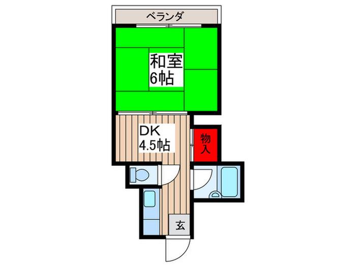 コーポ山田(1DK/1階)の間取り写真
