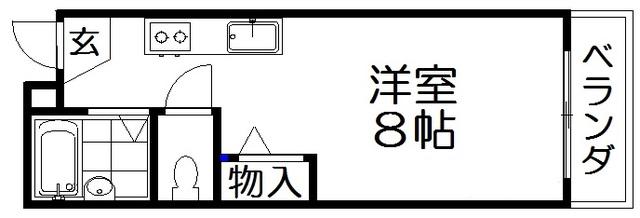 レオハイム長尾III(ワンルーム/3階)の間取り写真