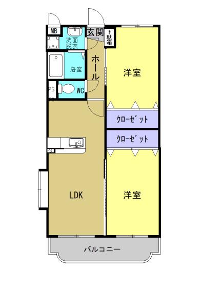 ル・プランタン(2LDK/3階)の間取り写真