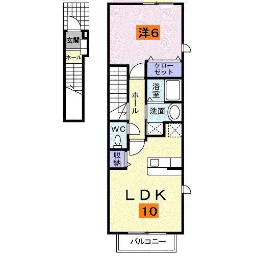大阪モノレール本線 南摂津駅 徒歩18分 2階建 築14年(1LDK/2階)の間取り写真