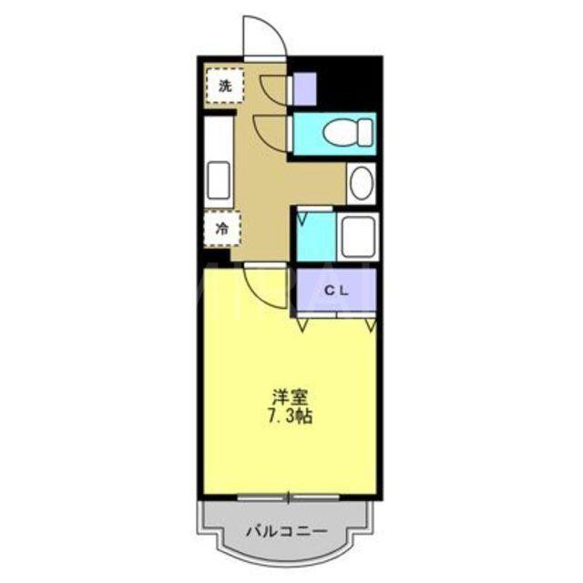 ＪＲ相模線 南橋本駅 徒歩11分 3階建 築22年(1K/1階)の間取り写真