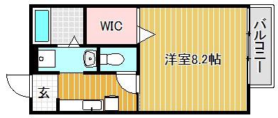 MH新旭(1K/2階)の間取り写真