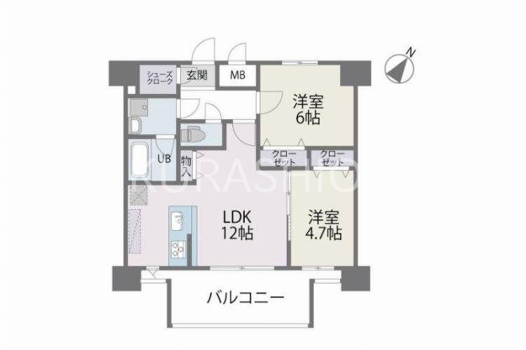 MODERN PALAZZO 博多デュオグランデウエスト(2LDK/8階)の間取り写真