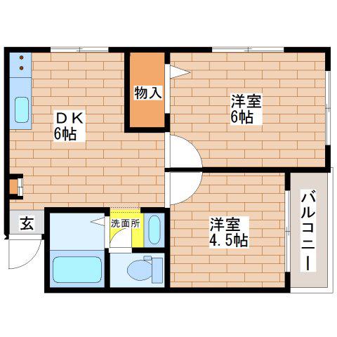金沢マンション(2DK/4階)の間取り写真
