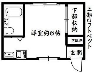 クレスパット大岡第5(ワンルーム/2階)の間取り写真