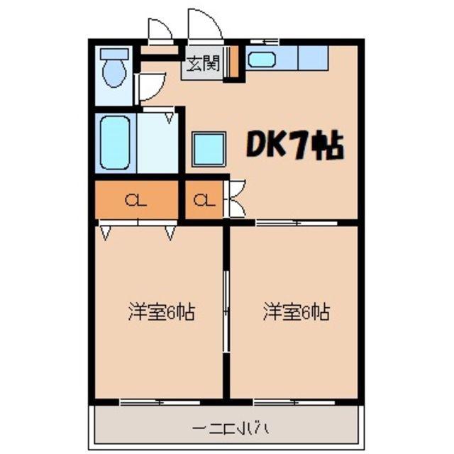 サンクレスト田口(2DK/1階)の間取り写真