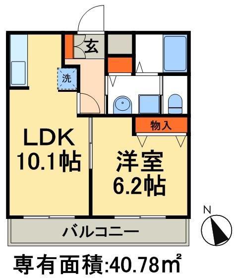 T.M.PLACE II(1LDK/3階)の間取り写真