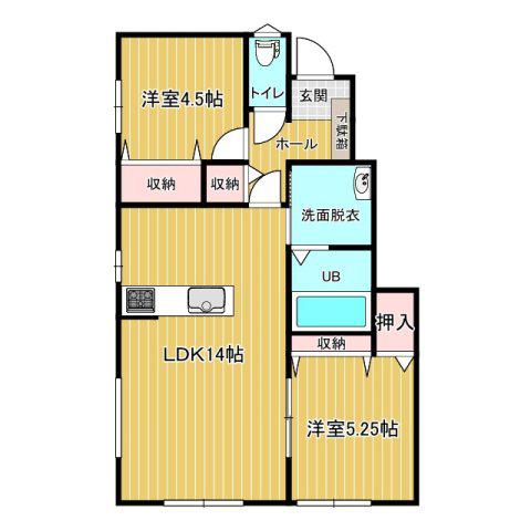 クレストガーデン(2LDK/1階)の間取り写真