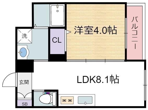 FDS VALOR(1LDK/4階)の間取り写真