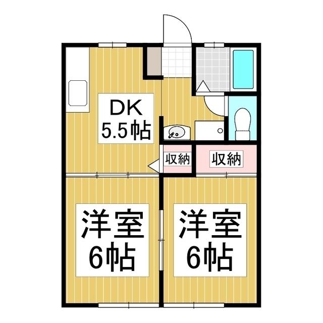 サンハイツ南宮(2DK/1階)の間取り写真