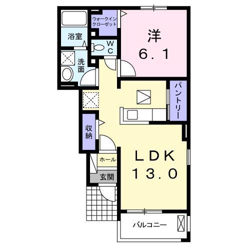 ジェルメIII(1LDK/1階)の間取り写真