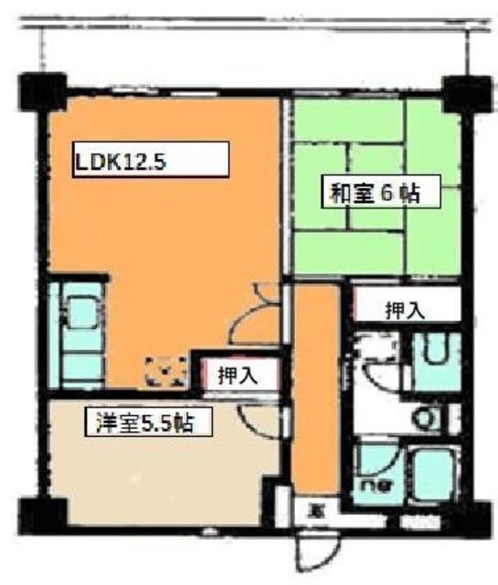 グランデュール峯崎(2LDK/3階)の間取り写真
