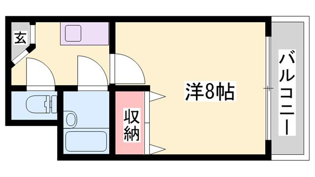 Cフィールド(1K/2階)の間取り写真