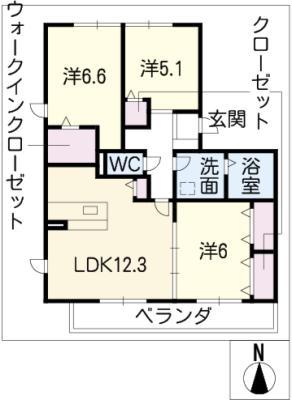 グランドール正徳(3LDK/2階)の間取り写真