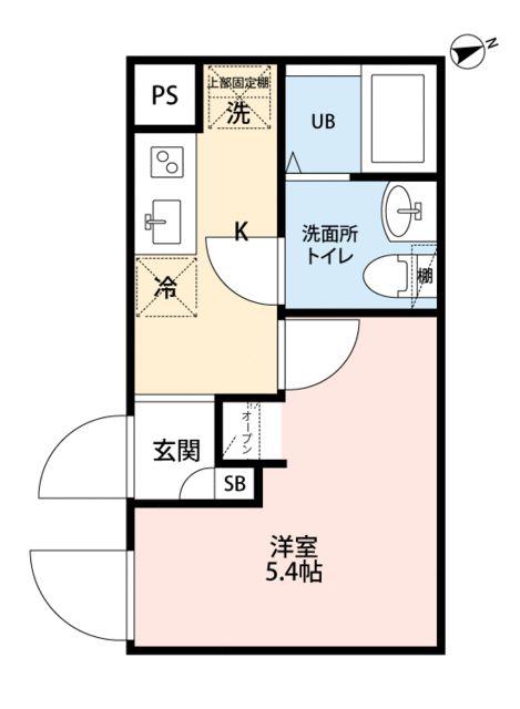 エーテラス赤羽(1K/1階)の間取り写真