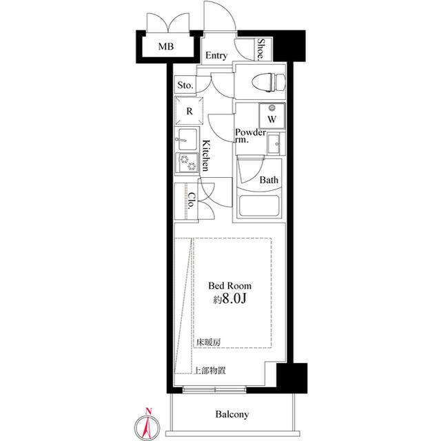 ARTECASA ALIVIE 綾瀬(1K/3階)の間取り写真