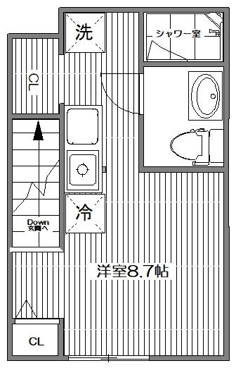 CAT TAIL 蒲田(ワンルーム/2階)の間取り写真