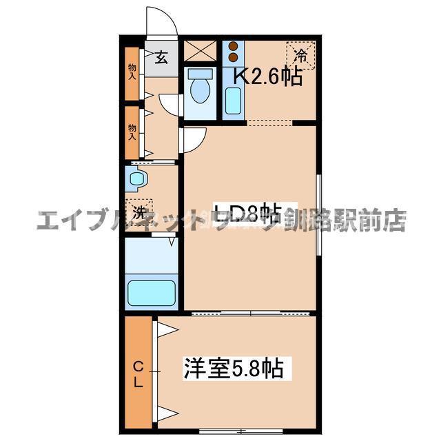 ペラッツィ暁(1LDK/3階)の間取り写真