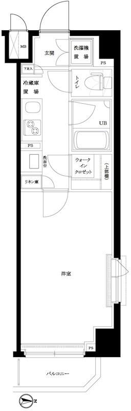 ルーブル錦糸町参番館(1K/6階)の間取り写真