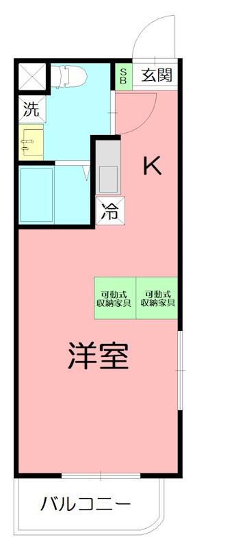 プレイズレイ(ワンルーム/3階)の間取り写真