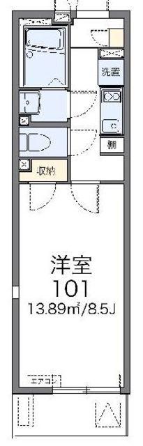 レオネクスト港北(1K/1階)の間取り写真