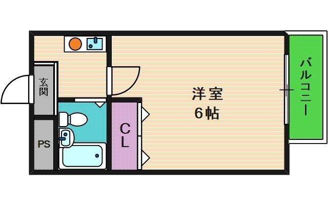 LAKIA MAISON高井田(1K/4階)の間取り写真
