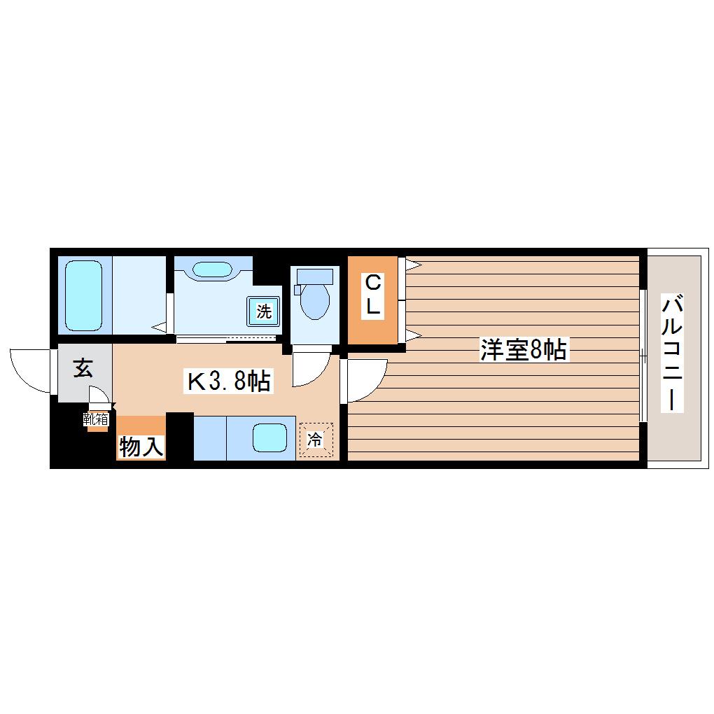 D-ROOMハピネス(1K/3階)の間取り写真