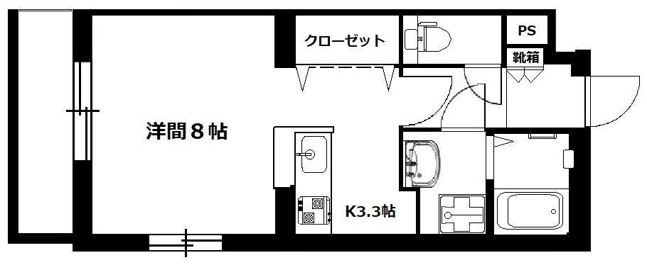 アステート(1K/1階)の間取り写真