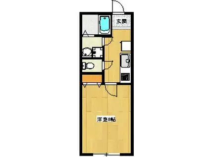 グランドハイツ熊野堂(1DK/2階)の間取り写真