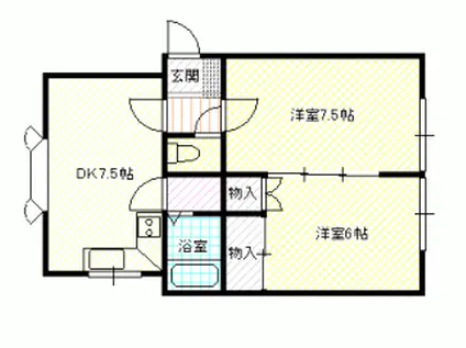 リーブル金沢(2DK/1階)の間取り写真