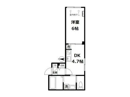 APT.2107(1DK/2階)の間取り写真