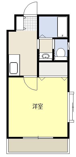 サンカレッジ(1K/1階)の間取り写真