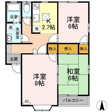 タンジコーポラス(3K/2階)の間取り写真